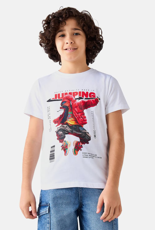 Juniors Graphic Print Short Sleeves T-shirt