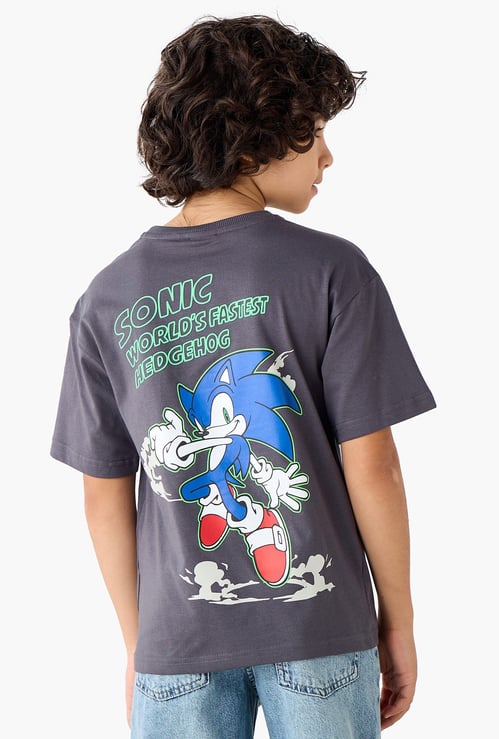 Juniors Sonic the Hedgehog Back Print T-shirt