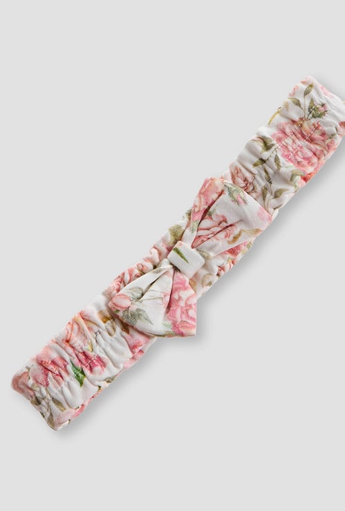 Giggles Floral Print Bow Headband