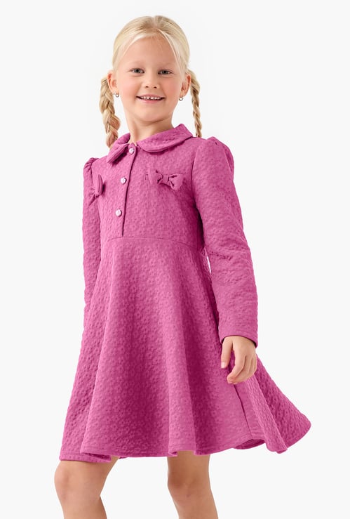 Juniors Textured A-line Dress