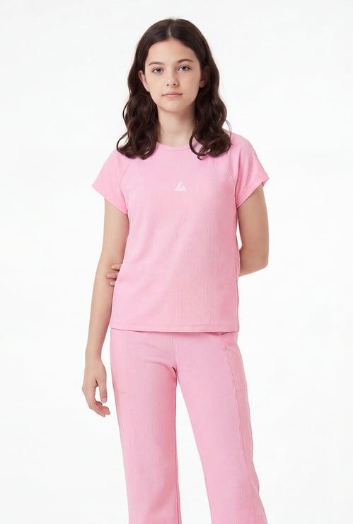 Junior Sports Ribbed Raglan Sleeve T-shirt