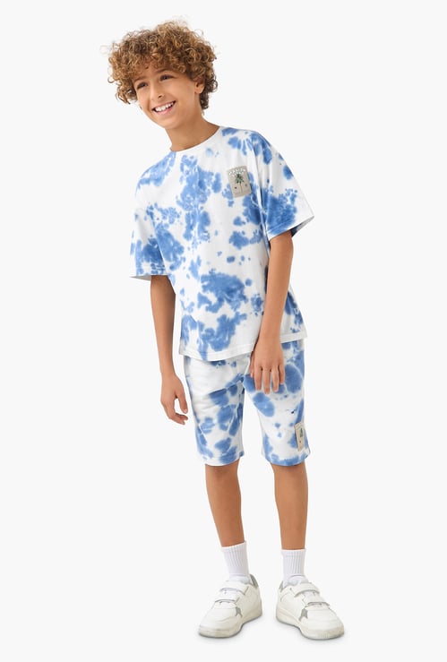 Juniors Tie-Dye Print T-shirt and Shorts Set