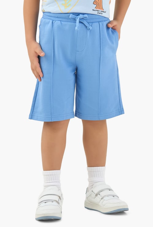 Juniors Solid Shorts with Drawstring Waistband