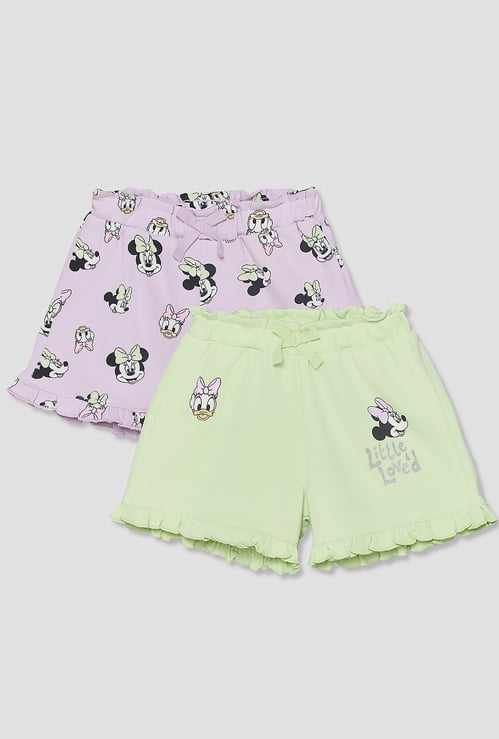 Juniors Minnie Mouse and Daisy Duck Print Shorts - Pack of 2
