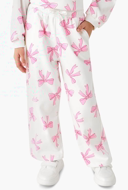 Juniors Bow Print Track Pants