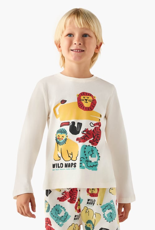 Juniors Printed T-shirt And Joggers Set