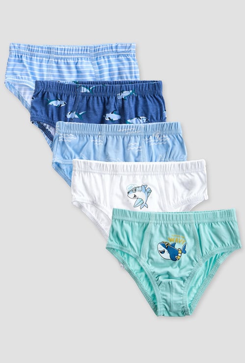 Juniors Shark Print Briefs - Set of 5