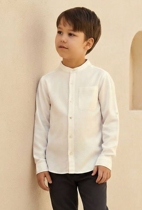 Juniors Textured Shirt with Pocket
