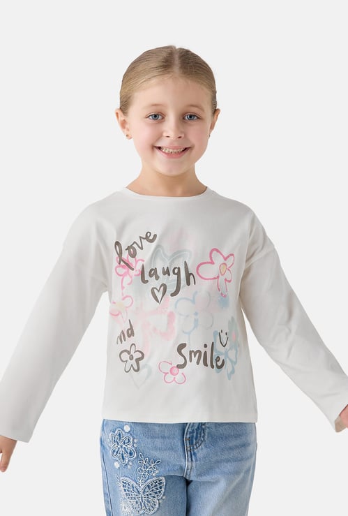 Juniors Printed Long Sleeves T-shirt
