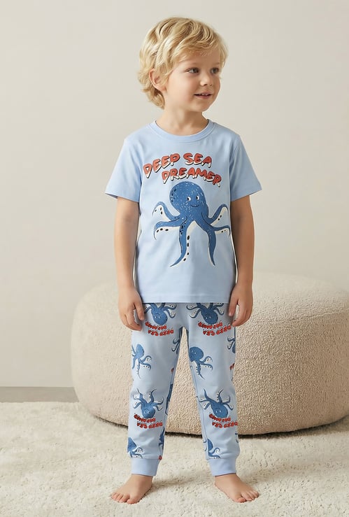 Juniors Octopus Print Pyjama Set