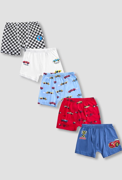 Juniors Race Car Print Trunks - Set of 5