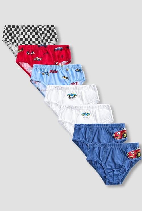 Juniors Car Print Briefs - Set of 7