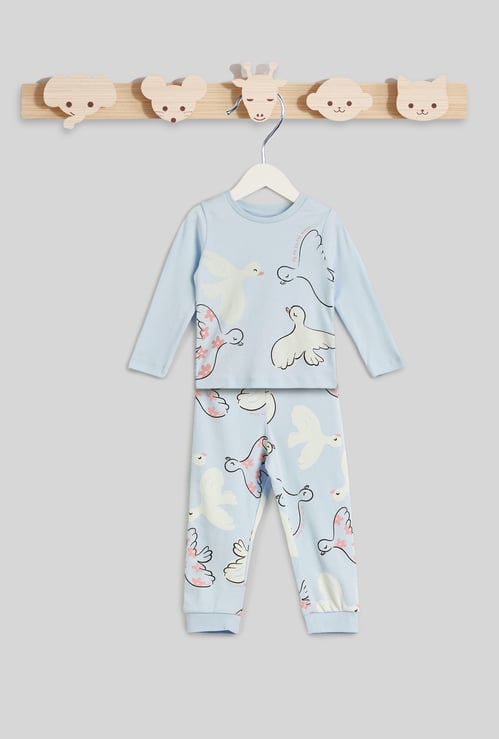 Juniors Printed T-shirt and Pyjamas Set