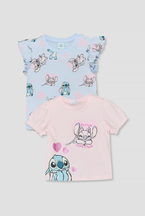 Juniors Stitch Print T-shirts - Pack of 2