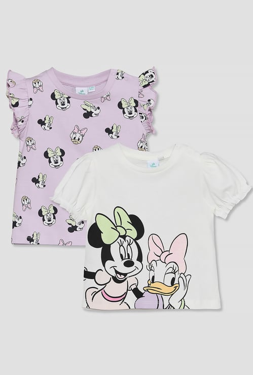 Juniors Minnie Mouse and Daisy Duck Print T-shirts - Pack of 2