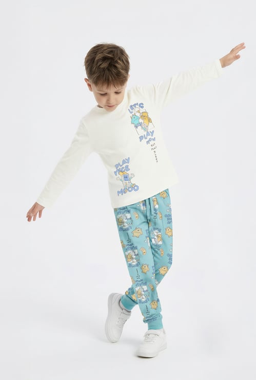 Juniors Graphic Print T-shirt and Pyjama Set