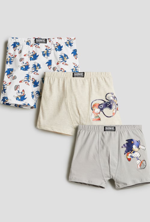 Juniors Sonic The Hedgehog Print Boxers - Pack of 3