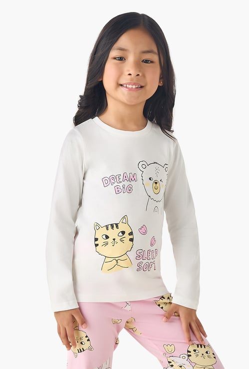 Juniors Graphic Print T-shirt And Joggers Set