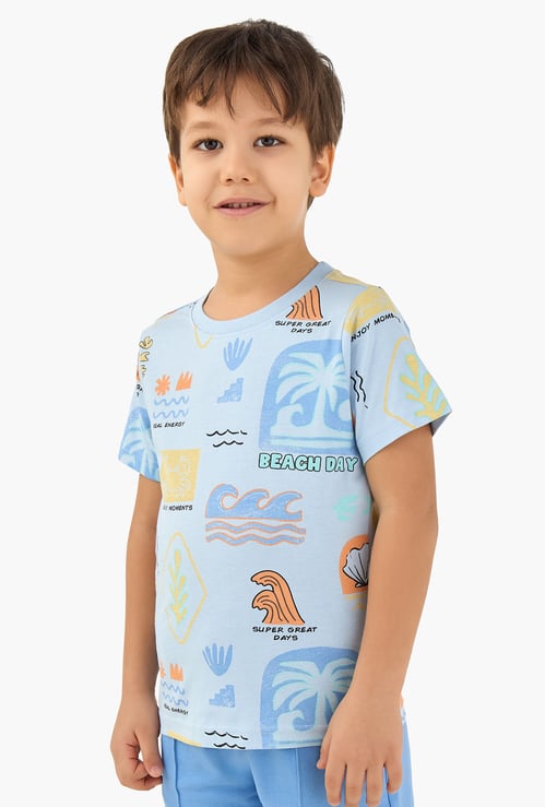 Juniors Beach Print T-shirt