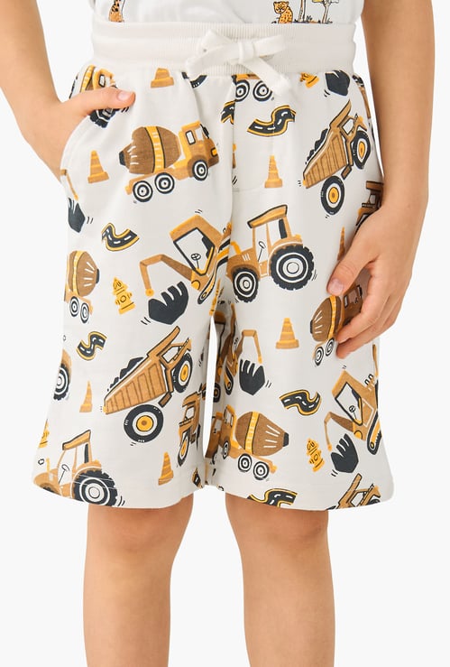 Juniors Vehicle Print Shorts with Pockets