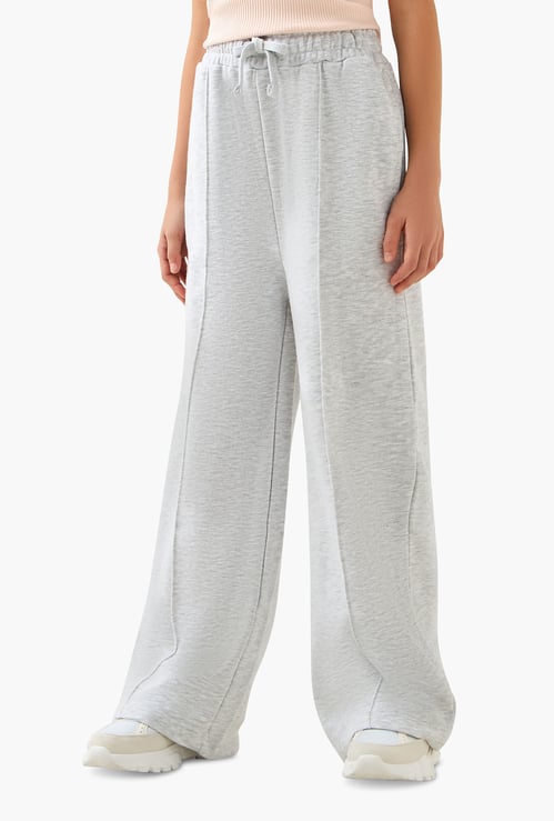 Juniors Solid Wide Leg Track Pants