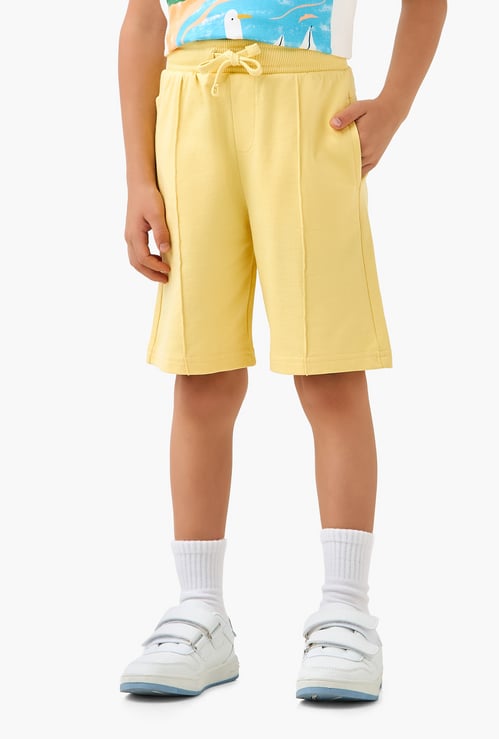 Juniors Solid Shorts with Drawstring Waistband