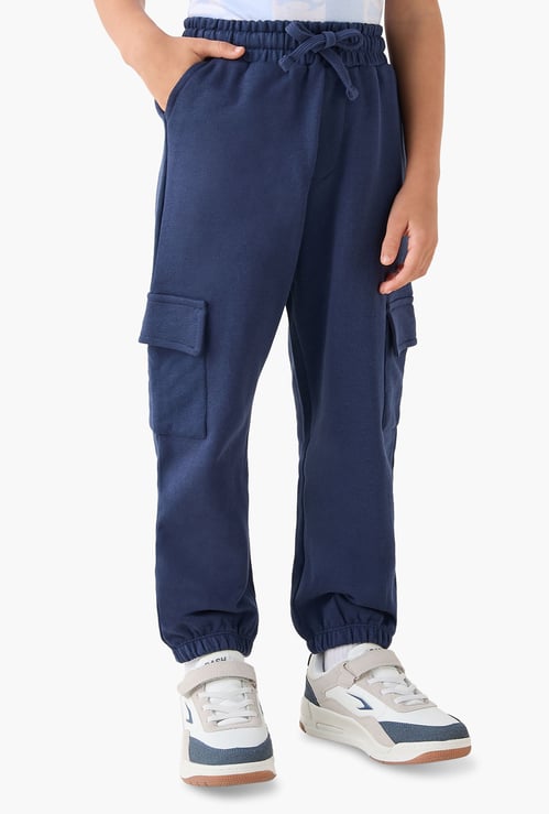 Juniors Solid Joggers with Cargo Pockets
