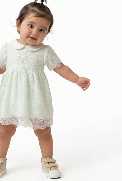 Giggles Lace-Detailed A-Line Dress
