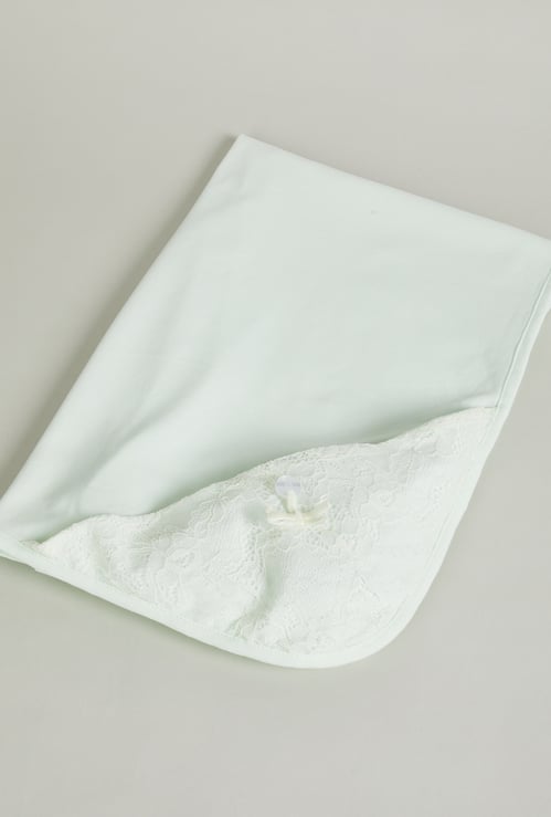Giggles Lace Detail Receiving Blanket - 80x80cm