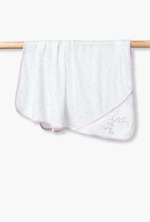 Giggles Embroidered Receiving Blanket