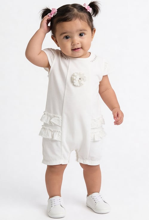 Giggles Applique Romper with Snap Buttons