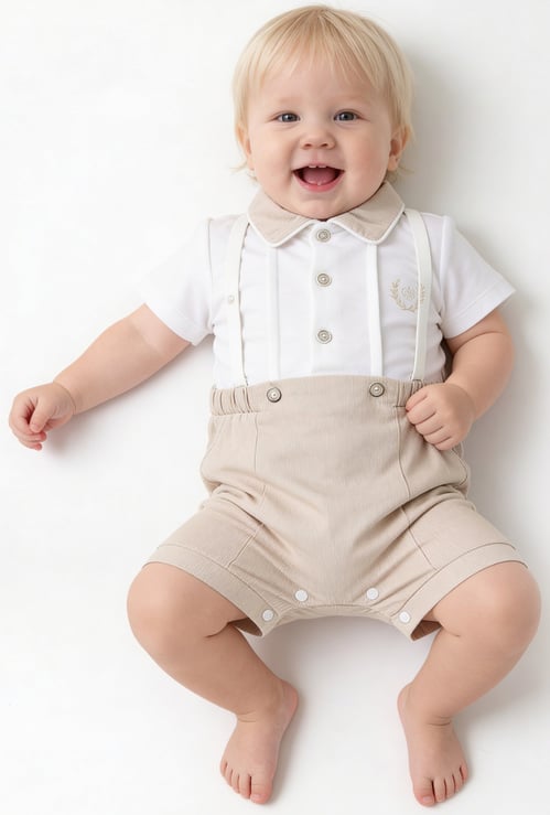 Giggles Striped Romper with Snap Button