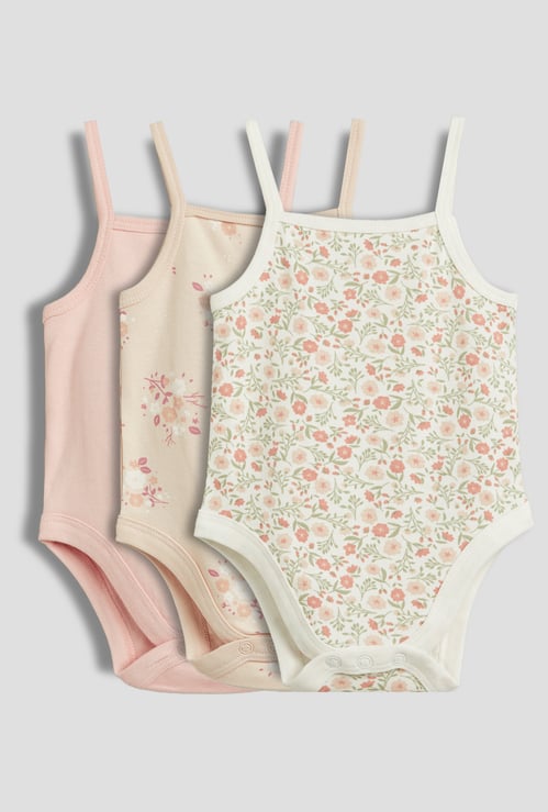 Juniors Printed Strappy Bodysuit - Pack of 3