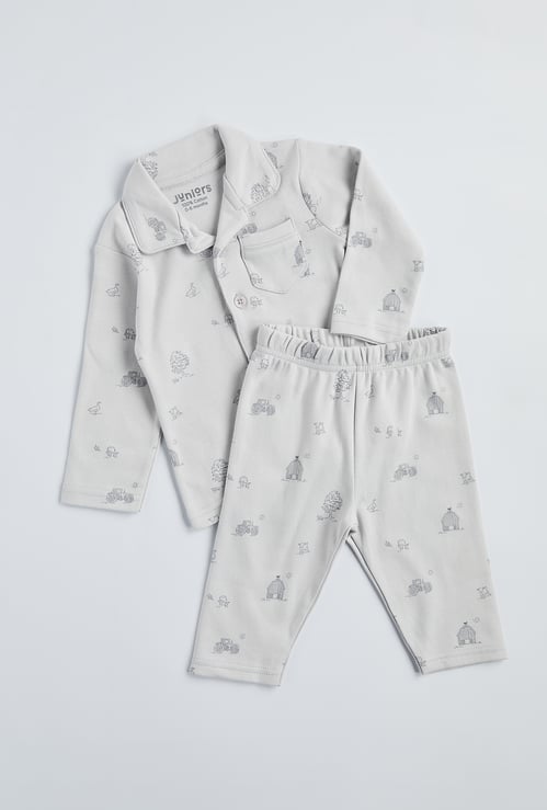 Juniors Printed Shirt And Pyjamas Set