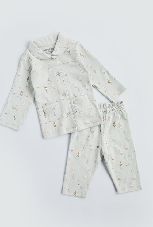 Juniors Printed Shirt and Pyjamas Set