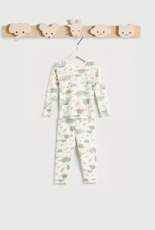 Juniors Dinosaur Print T-shirt and Pyjamas Set