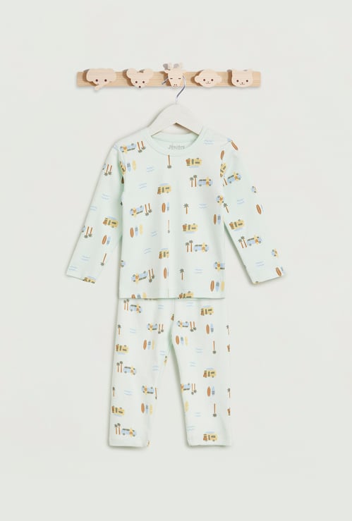 Juniors All-Over Print T-shirt with Pyjamas Set