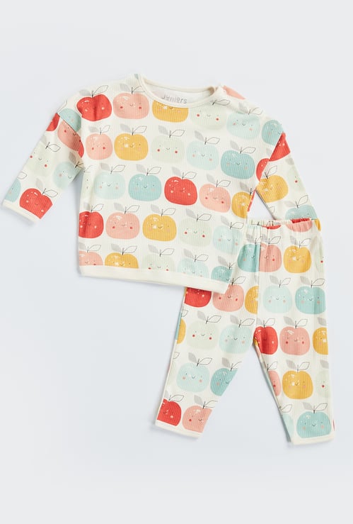 Juniors Printed T-shirt and Pyjama Set