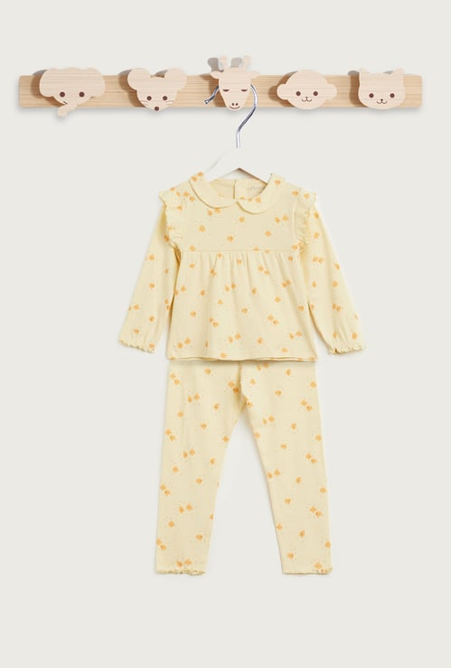 Juniors Bird Print T-shirt and Pyjama Set