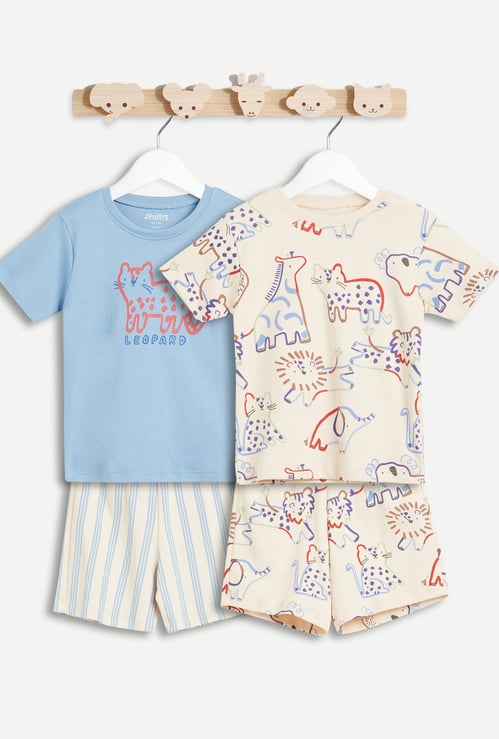 Juniors Animal Print T-shirt and Shorts - Set of 2