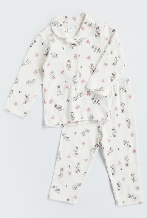 Minnie Mouse Print Shirt and Pyjama Set