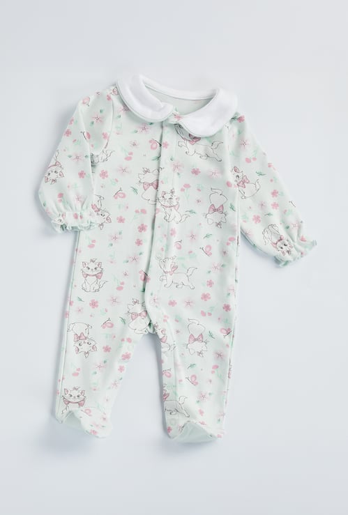 Marie Print Sleepsuit with Snap Button Closure