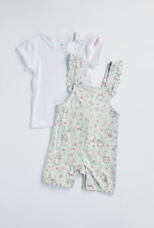 Marie Print Dungaree and T-shirt Set