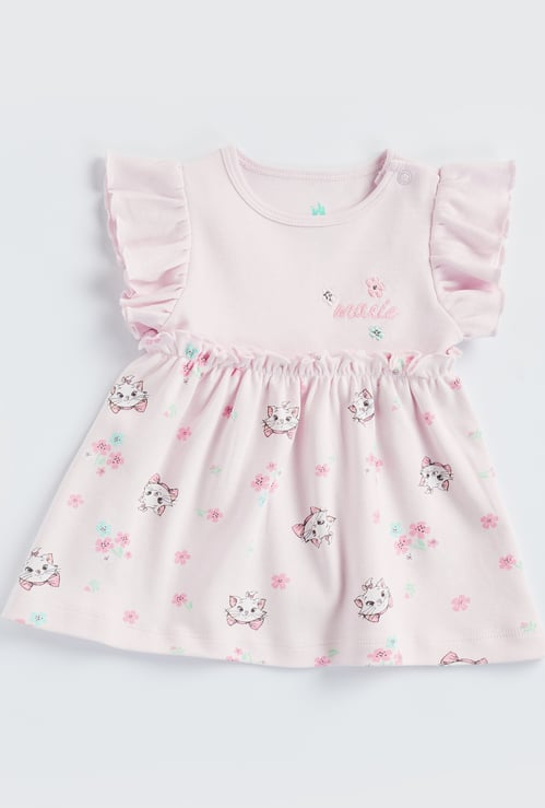 Marie Print Dress with Button Closure