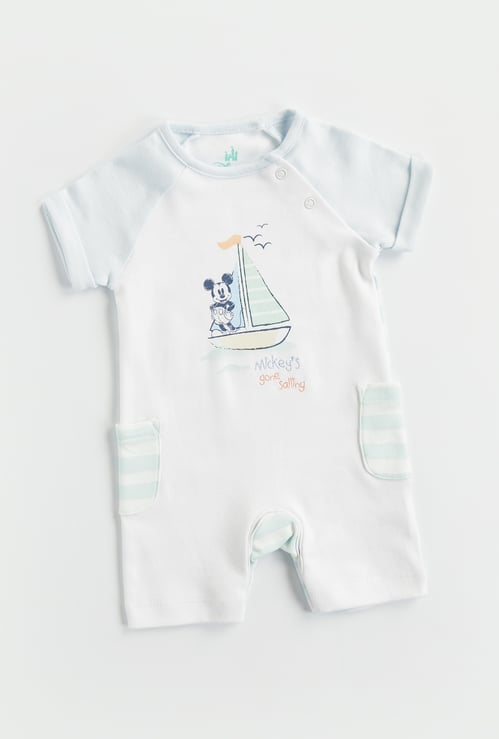 Juniors Mickey Mouse Print Romper