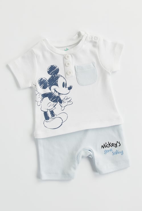 Juniors Mickey Mouse Print Romper