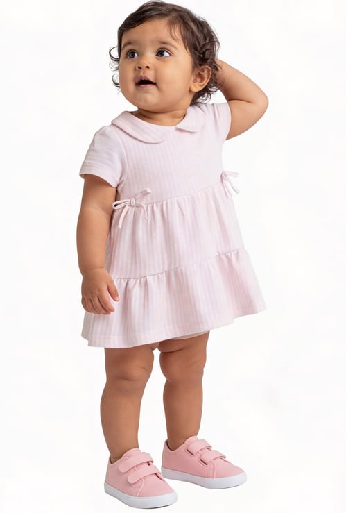 Juniors Striped Layered A-Line Dress