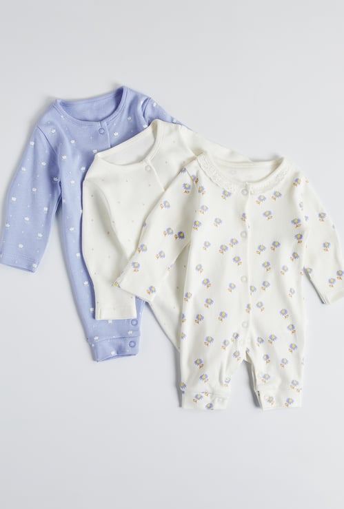 Juniors Printed Rompers with Snap Buttons - Set of 3