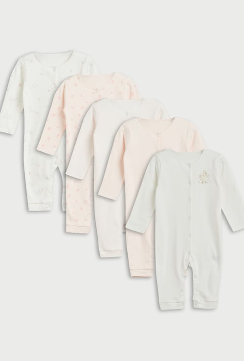 Juniors Assorted Sleepsuit with Button Closure - Set of 5