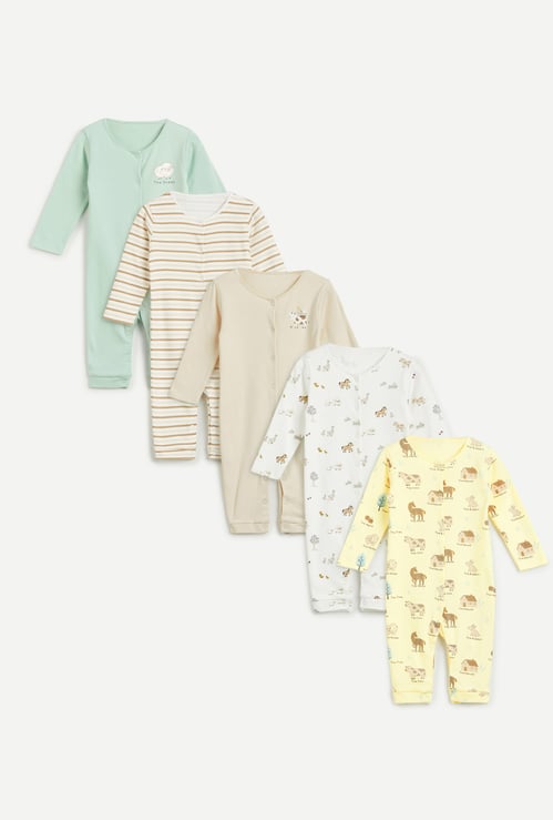 Juniors Animal Print Sleepsuit - Set of 5
